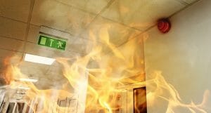 fire in hall way